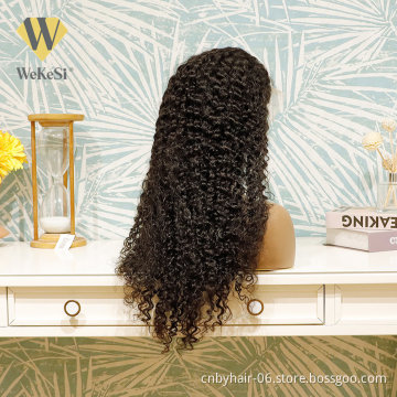 HD Swiss Lace Full Virgin Brazilian Human Hair Wigs Deep Curly Water Wave HD Lace Front Closure Wig for Black Women